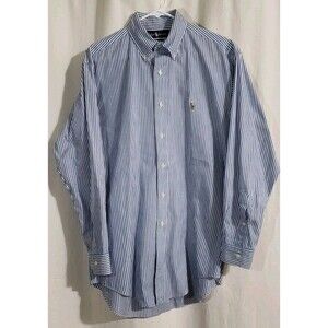 Ralph Lauren Classic Fit Yarmouth Cotton Striped Oxford Shirt Size 15-32
